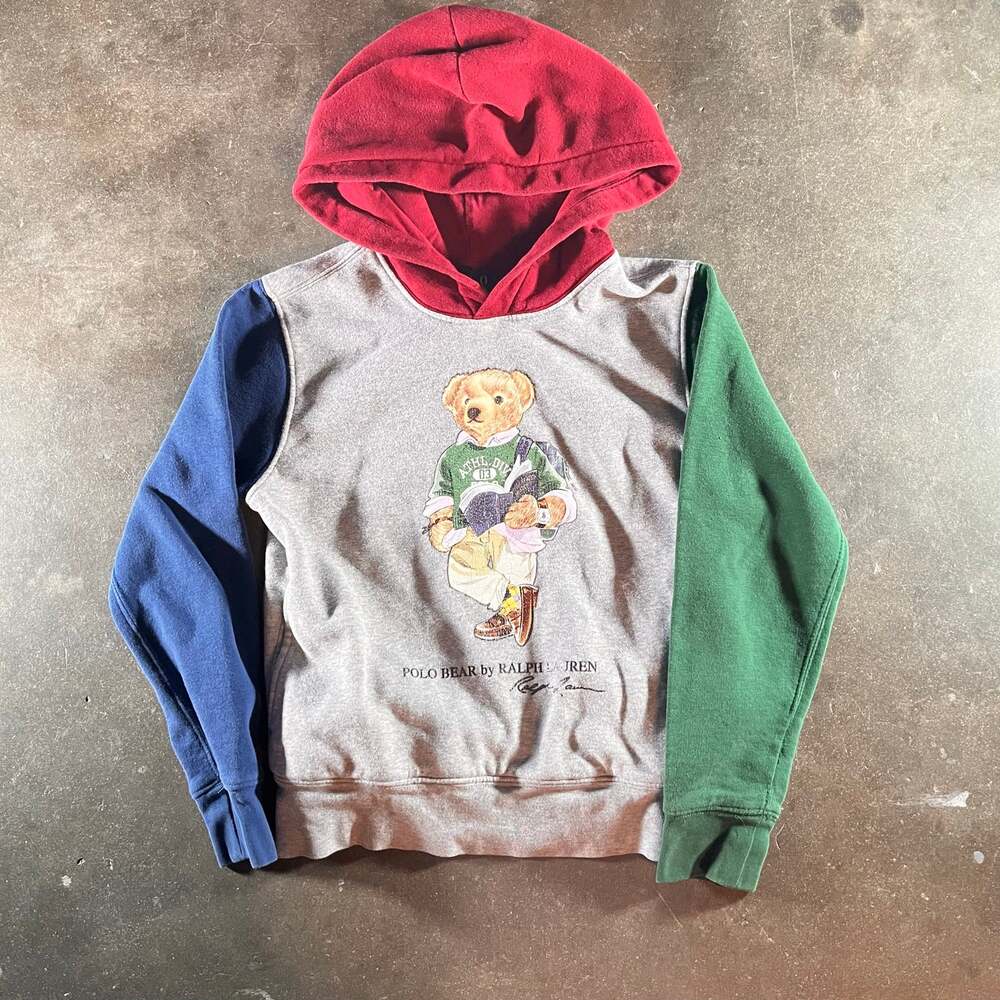 modern polo ralph lauren polo bear colorful designer hoodie kids boys size small